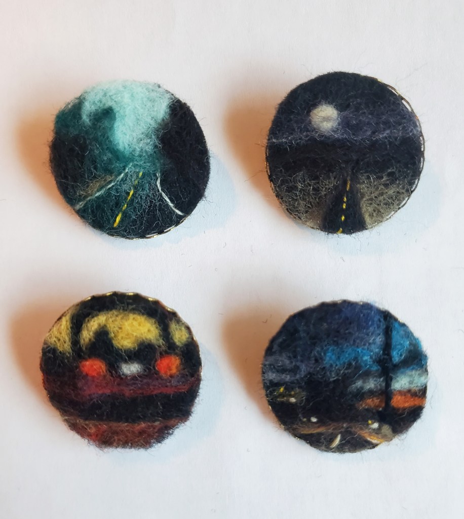 1" felted wool