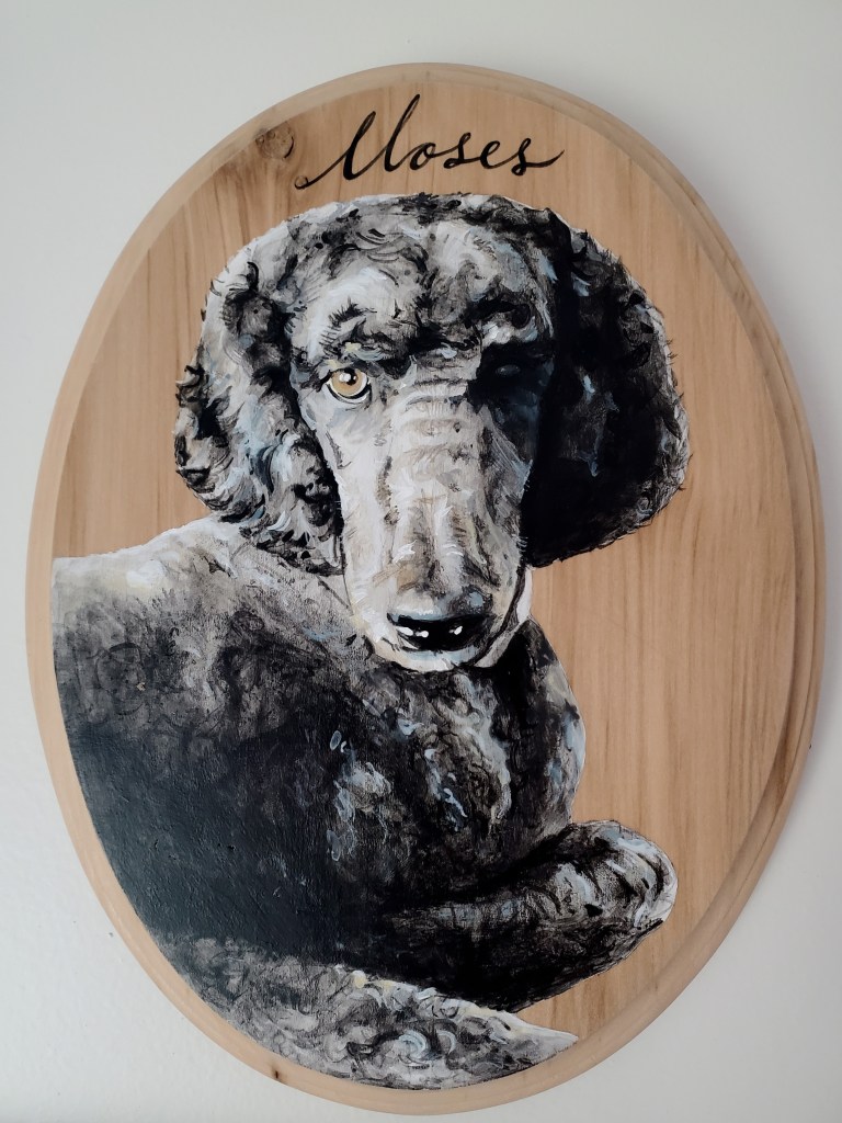 Pet Portrait. Acrylic on Wood Plaque